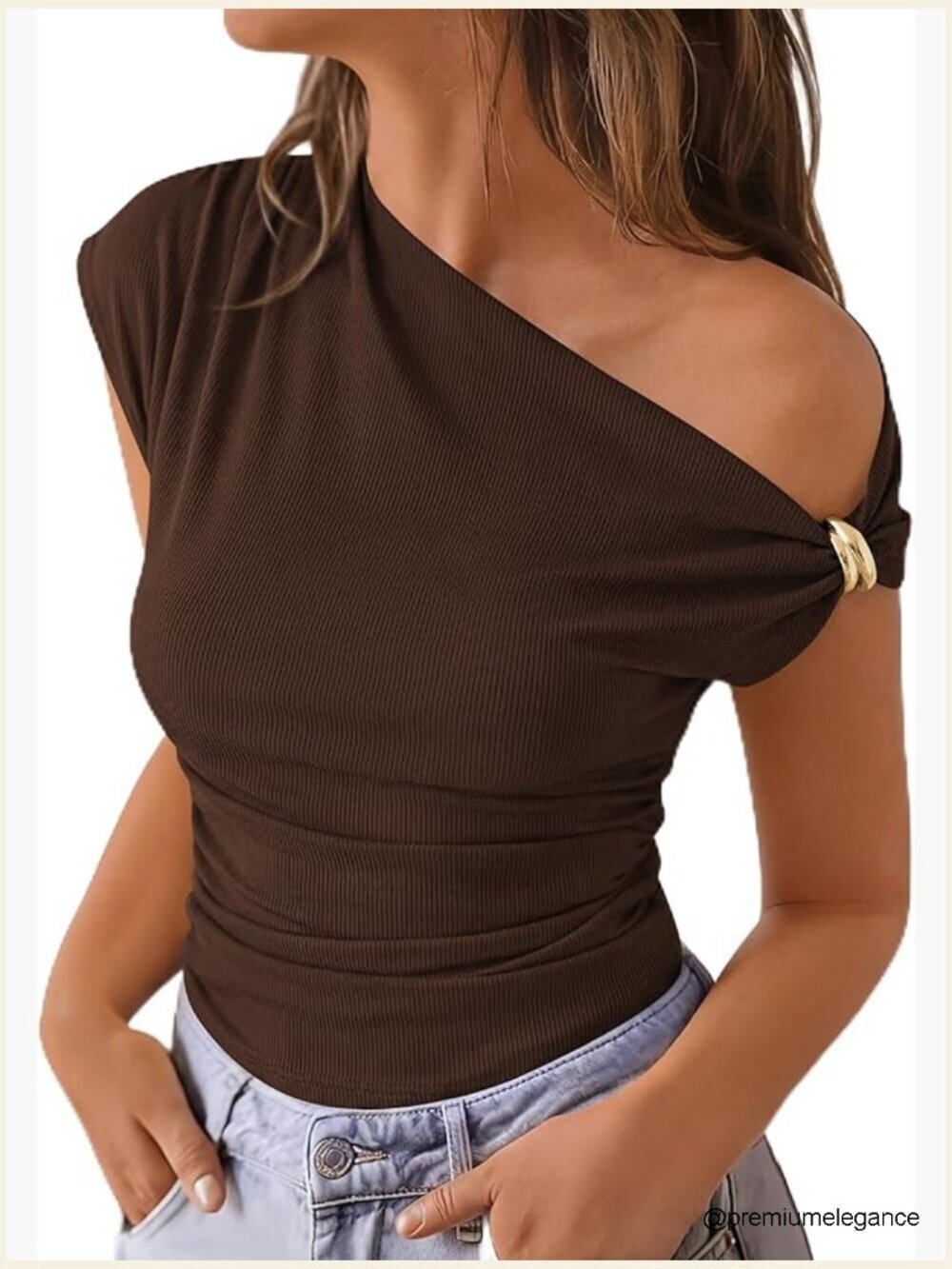 Off Shoulder Crop Tops Ribbed Going Out Fitting T Shirts Trendy Y2k